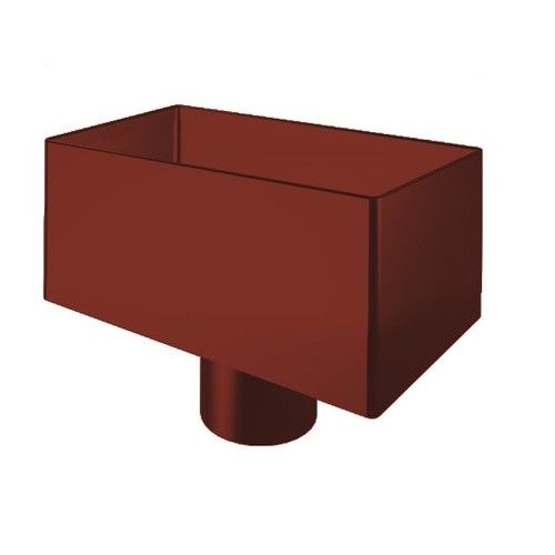 Lindab Steel Large Rectangular Water Hopper - 100mm Dark Red
