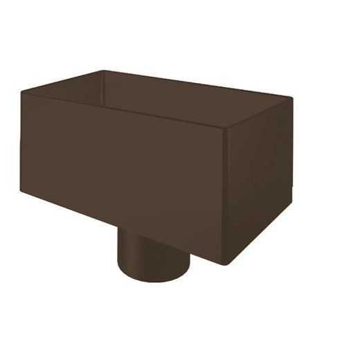 Lindab Steel Medium Rectangular Water Hopper - 100mm Brown