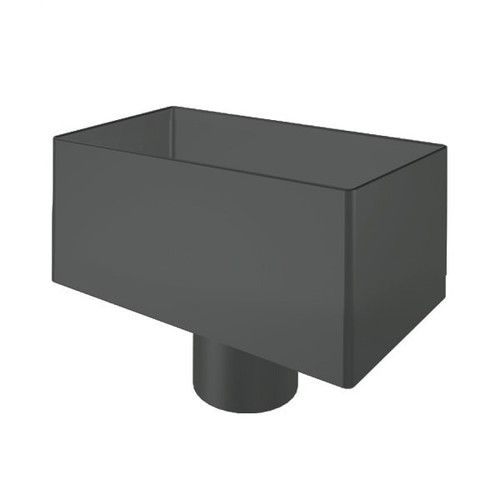 Lindab Steel Medium Rectangular Water Hopper - 75mm Anthracite Grey