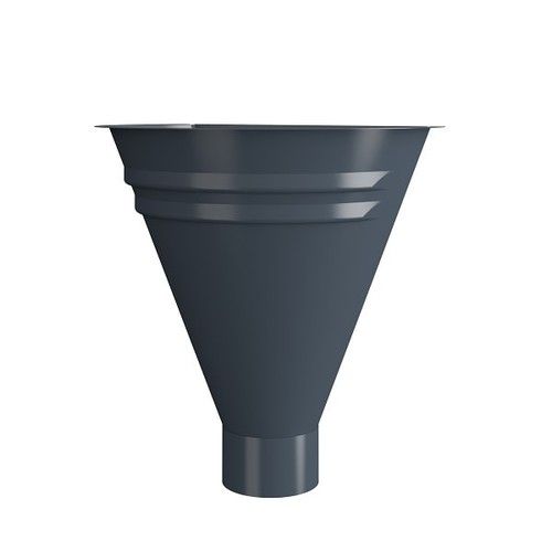 Lindab Steel Half Round Water Hopper - 100mm Anthracite Grey