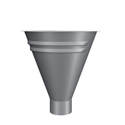 Lindab Steel Half Round Water Hopper - 87mm Anthracite Metallic