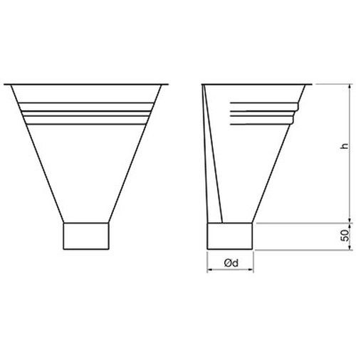 Lindab Steel Half Round Water Hopper - 87mm Anthracite Metallic