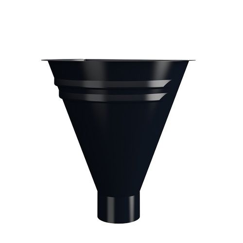Lindab Steel Half Round Water Hopper - 87mm Black