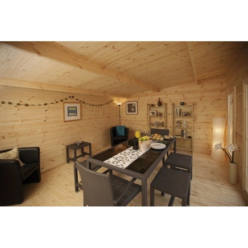 Mendip Log Cabin - 24kg Polyester Felt No Underlay Double Glazed - 5000mm x 4000mm