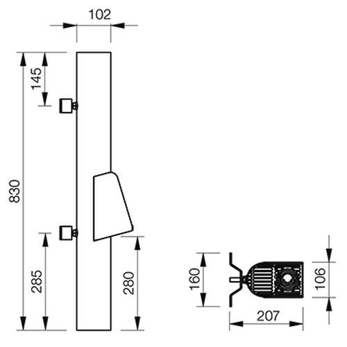 Lindab Steel Vandal Reinforced Pipe with Leaf Trap - 102mm x 0.85mtr Anthracite Metallic