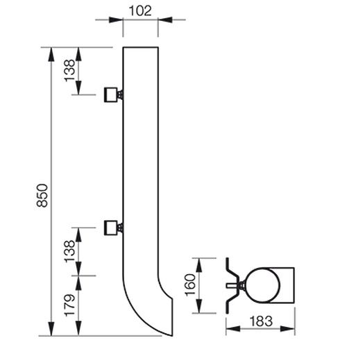 Lindab Steel Vandal Reinforced Pipe with Shoe - 102mm x 0.85mtr Black