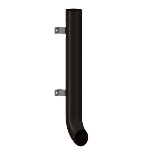 Lindab Steel Vandal Reinforced Pipe with Shoe - 102mm x 0.85mtr Matte Black