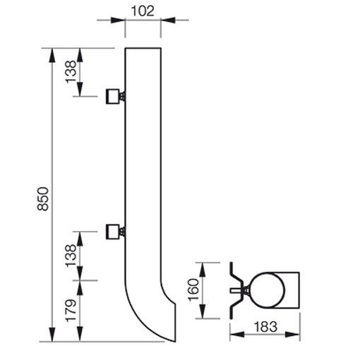 Lindab Steel Vandal Reinforced Pipe with Shoe - 102mm x 0.85mtr Matte Black