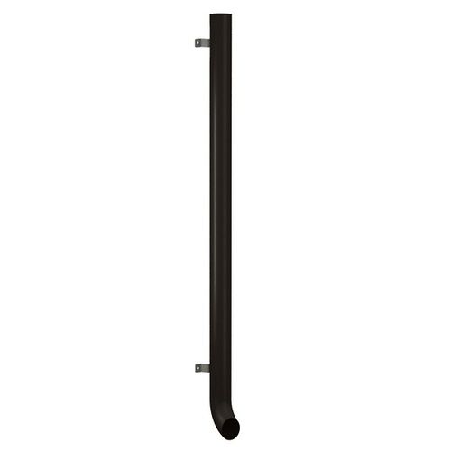 Lindab Steel Vandal Reinforced Pipe with Shoe - 102mm x 2mtr Black