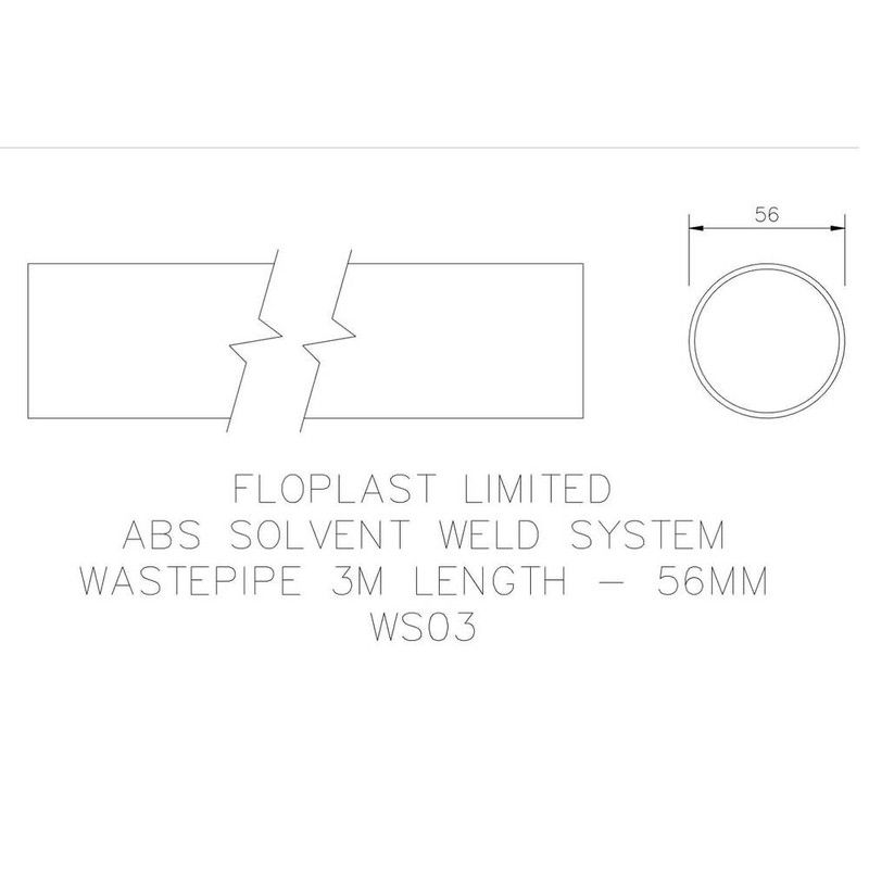 FloPlast Solvent Weld Waste Pipe - 50mm (I.D.) x 3mtr Black
