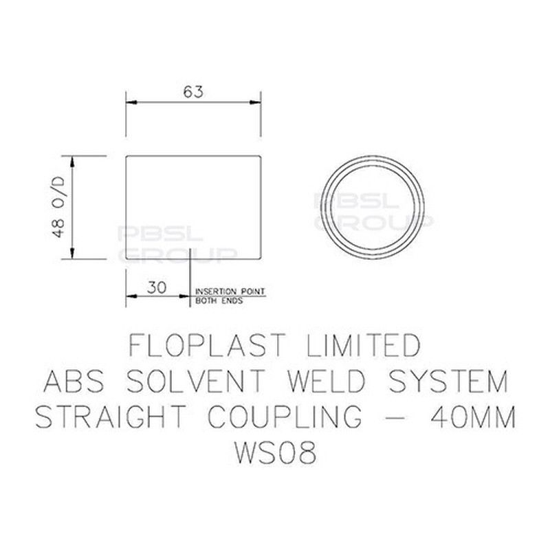 FloPlast Solvent Weld Waste Coupling - 40mm White