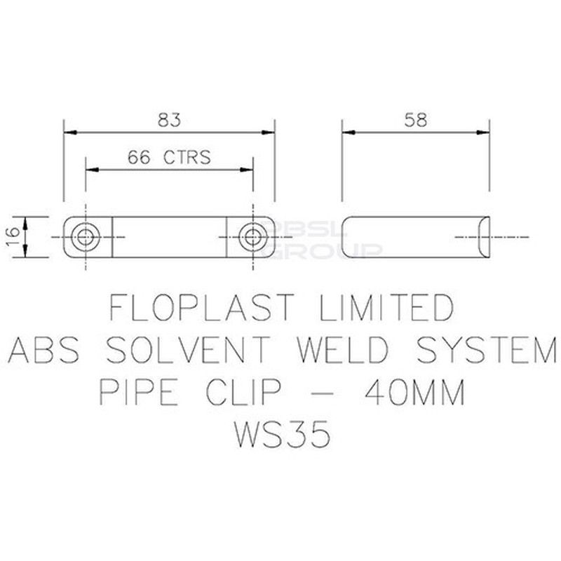 FloPlast Solvent Weld Waste Pipe Clip - 40mm White