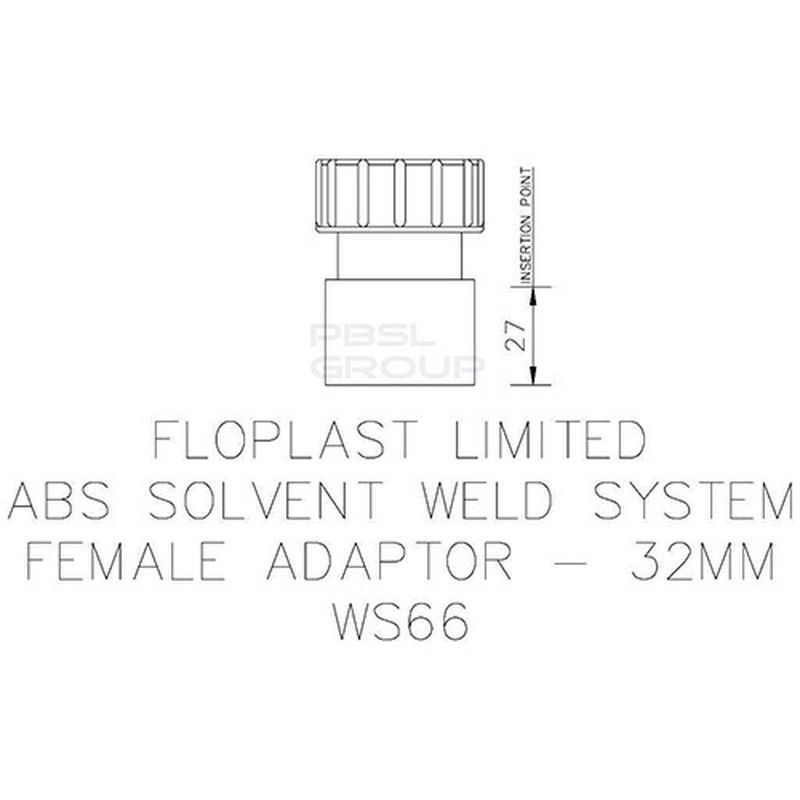 FloPlast Solvent Weld Waste Cap & Lining - 32mm White