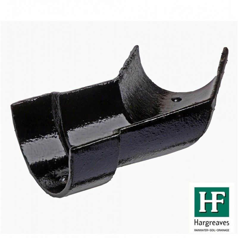 Cast Iron Deep Half Round Gutter Left Hand Angle - 135 Degree x 125mm Black
