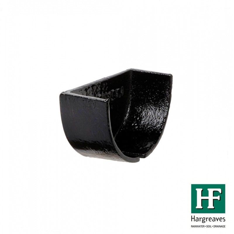 Cast Iron Deep Half Round Gutter Internal Stopend - 125mm Black