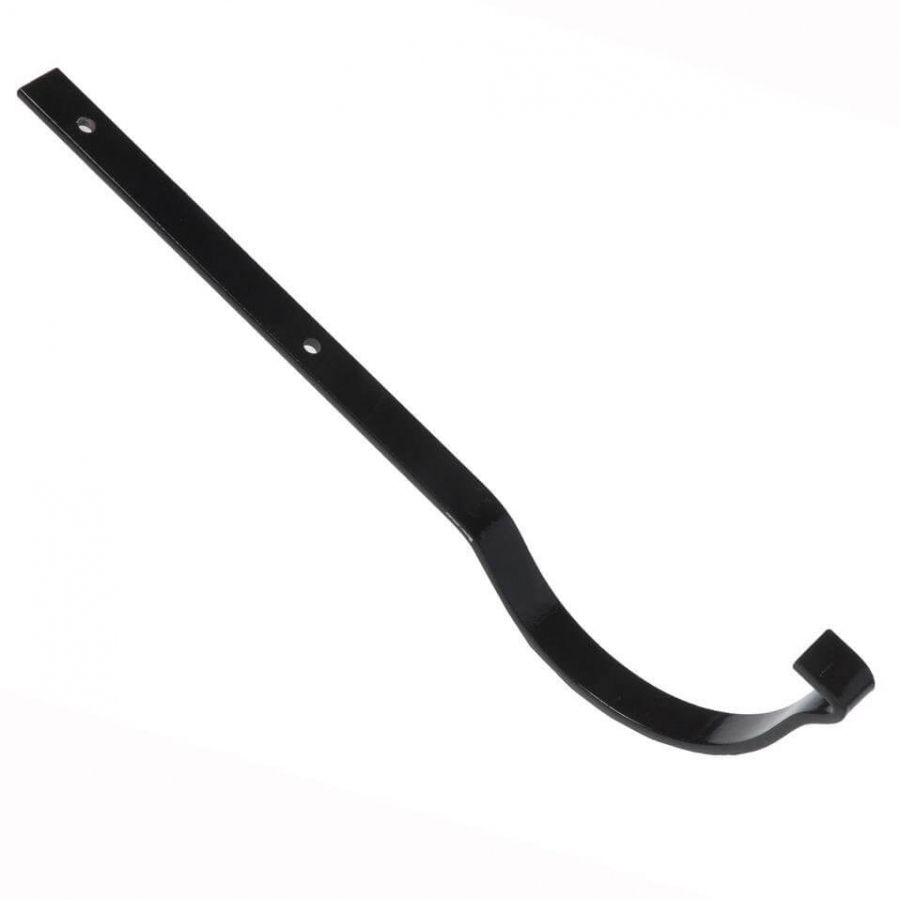 Cast Iron Beaded Half Round Gutter Top Rafter Bracket - 115mm Galvanised Black Painted
