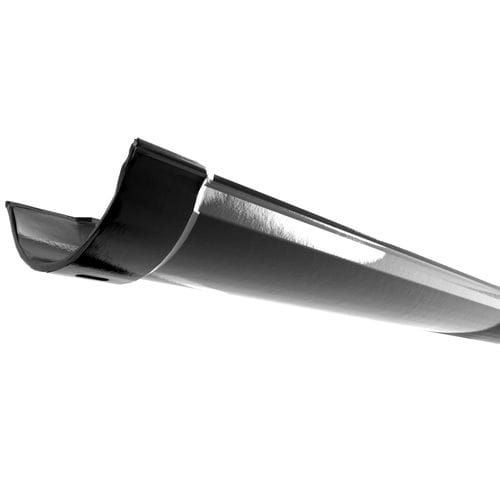 Cast Iron Beaded Half Round Gutter - 125mm x 1829mm Black