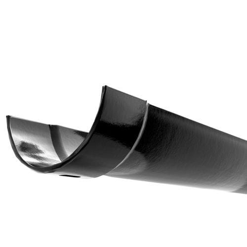 Cast Iron Half Round Gutter - 115mm x 1829mm Black