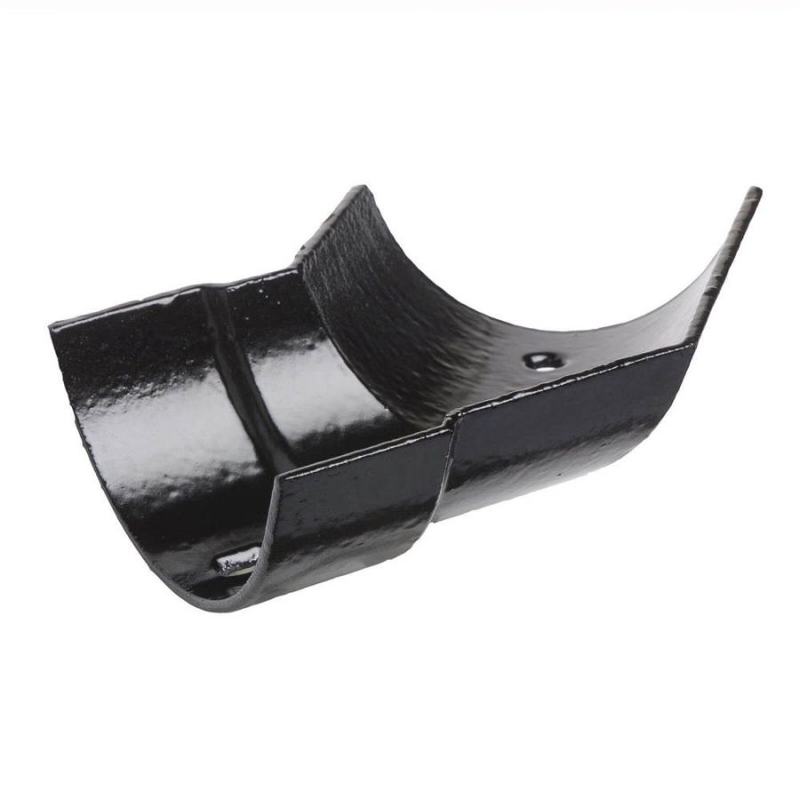Cast Iron Half Round Gutter Left Hand Angle - 135 Degree x 150mm Black