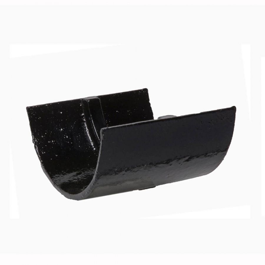 Cast Iron Half Round Gutter Union - 150mm Black