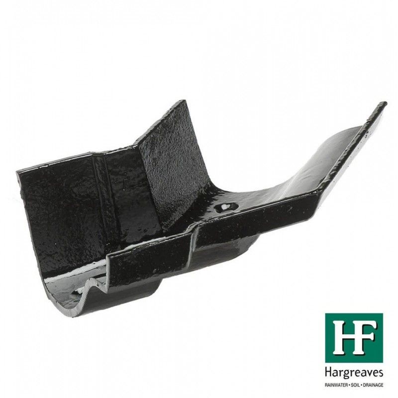 Cast Iron Ogee Gutter External Angle - 135 Degree x 125mm Black