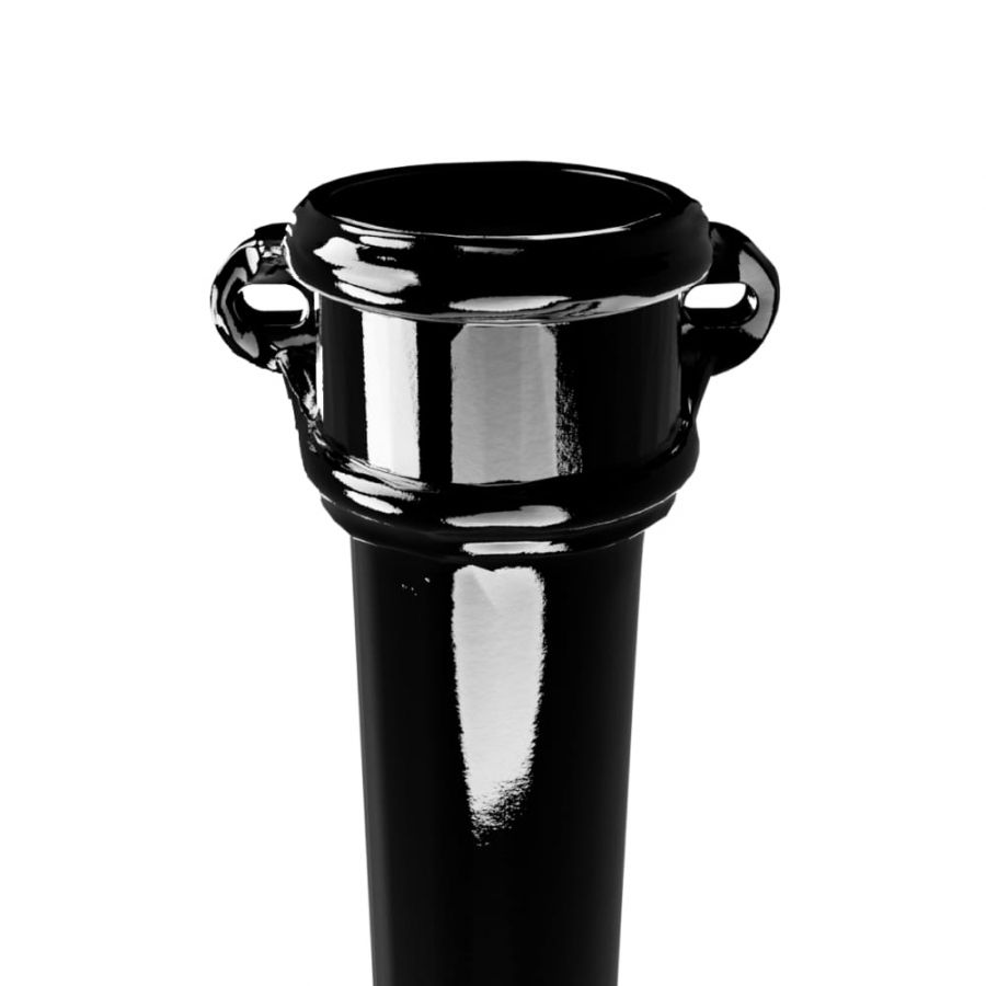 Cast Iron Round Eared Downpipe - Socket On One End - 65mm x 1829mm Black