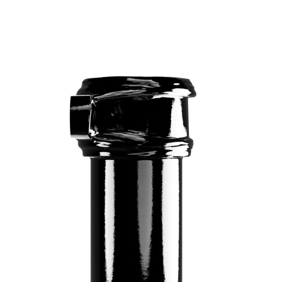 Cast Iron Round Eared Downpipe - Socket On One End - 75mm x 1829mm Black