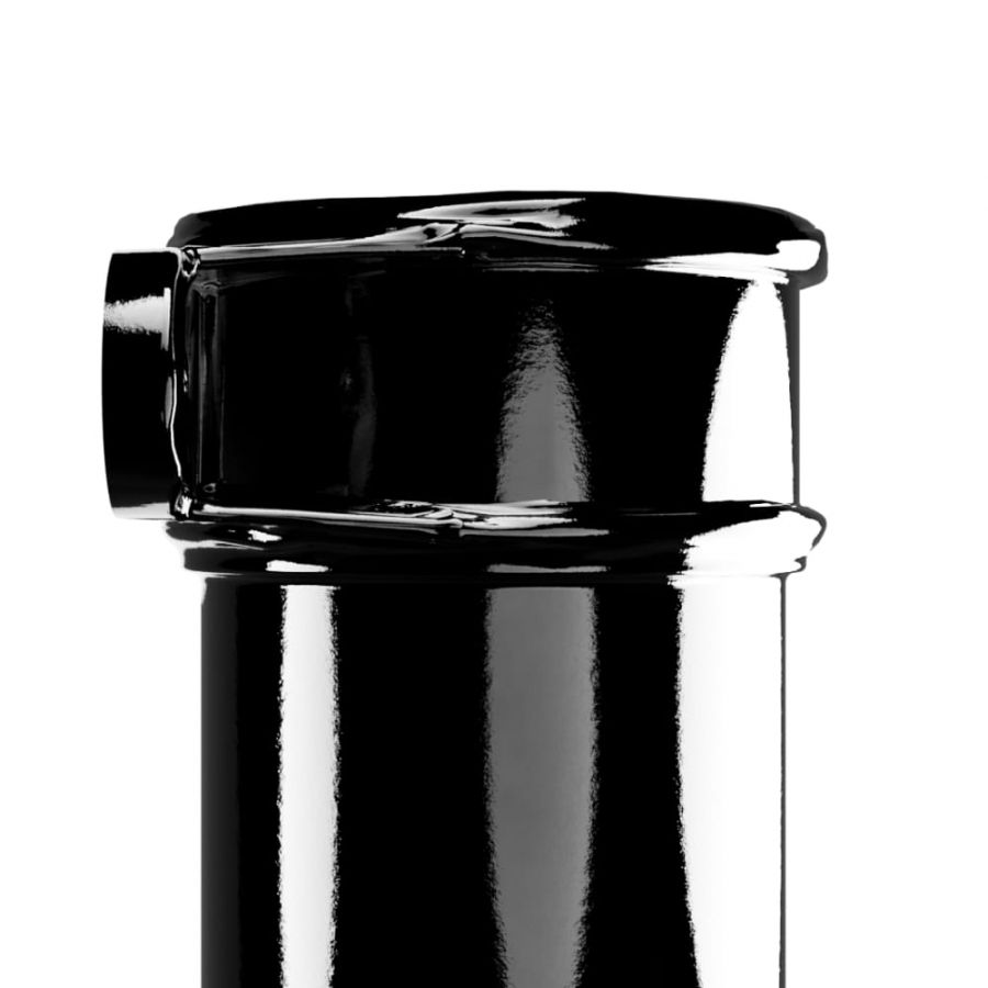 Cast Iron Round Eared Downpipe - Socket On One End - 150mm x 1829mm Black