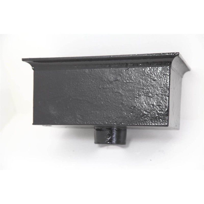 Cast Iron Rectangular Hopper Head Outlet - 355mm for 65mm Downpipe Black