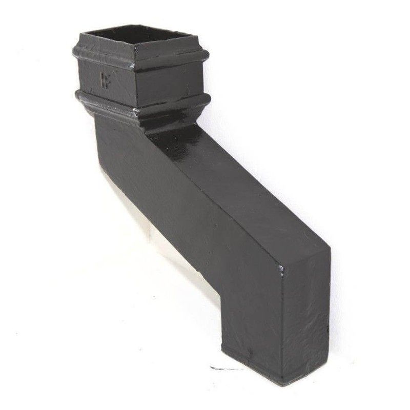 Cast Iron Rectangular Downpipe - 457mm Side Projection 100mm x 75mm Black