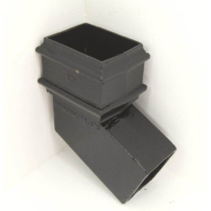 Cast Iron Rectangular Downpipe Bend - 112.5 Degree x 100mm x 75mm Black