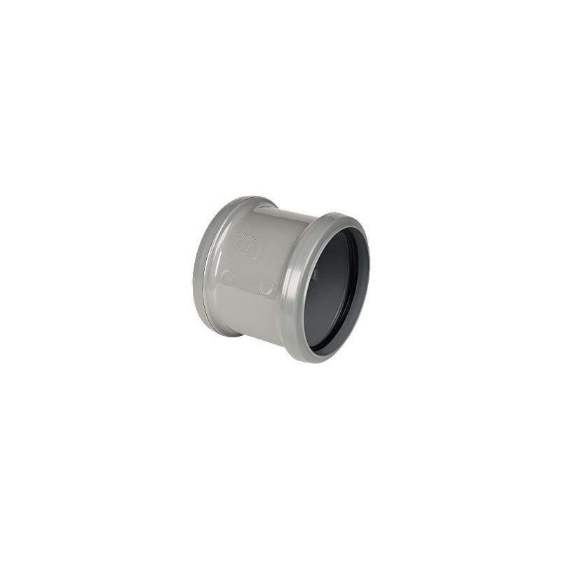 FloPlast Industrial/ Xtraflo Downpipe Double Socket Coupling - 110mm Grey