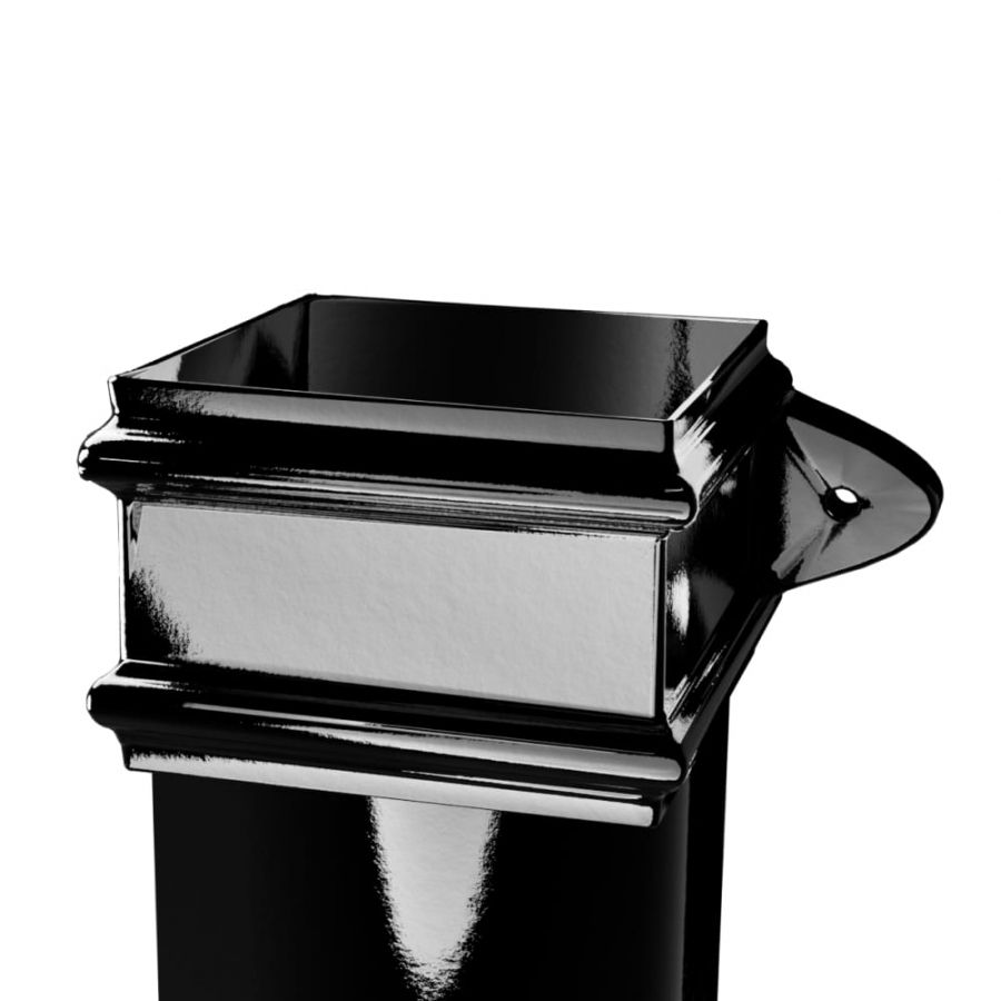 Cast Iron Square Eared Downpipe - 100mm x 914mm Black