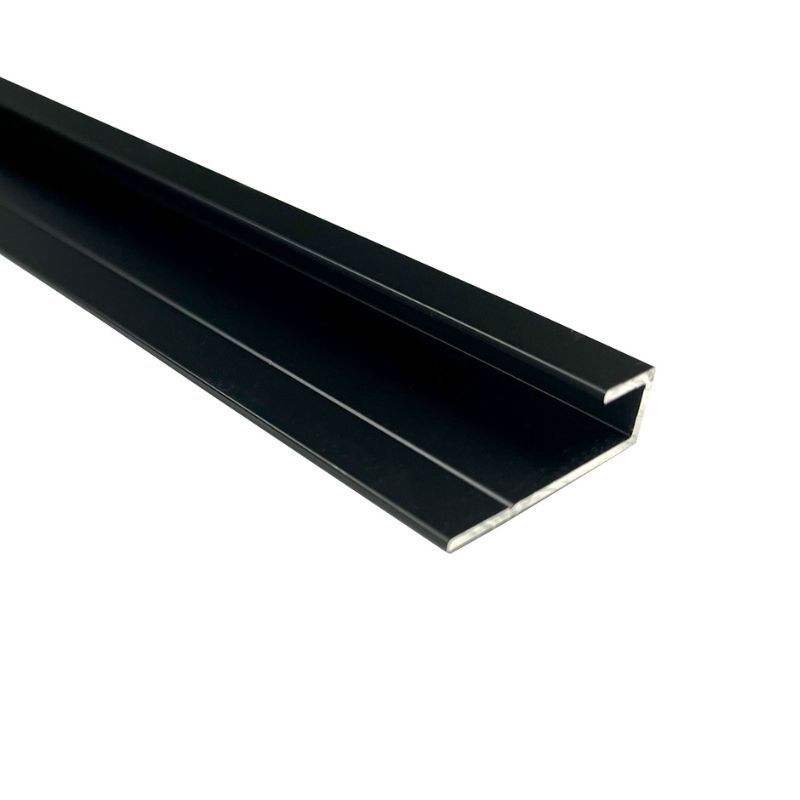 Compact Composite Wall Panel 4mm End Cap - 2440mm Black Tile