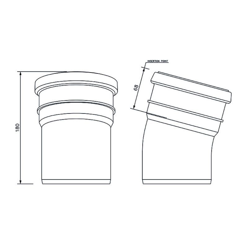 FloPlast Drainage Bend Single Socket - 15 Degree x 110mm