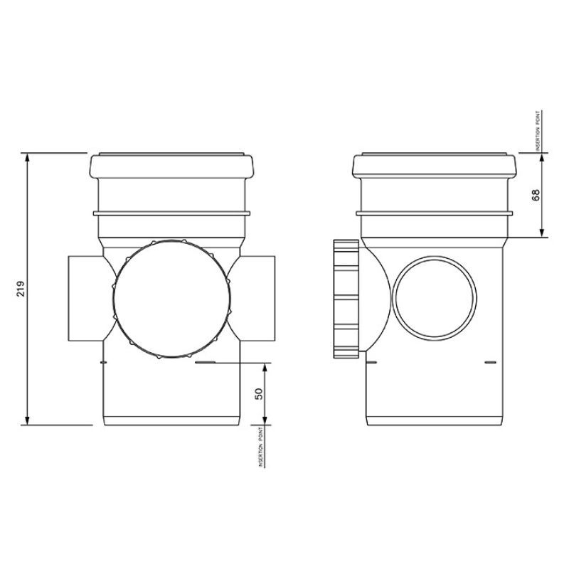 FloPlast Drainage Single Socket Access Pipe - 110mm