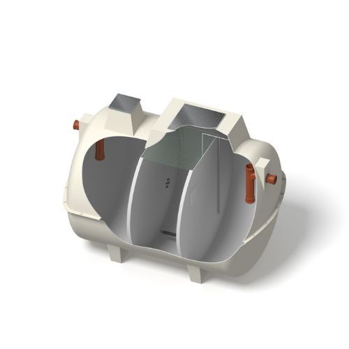 Marsh ENSIGN 16 Person Sewage Treatment Plant with Pressure Switch Beacon Alarm - Gravity Outlet