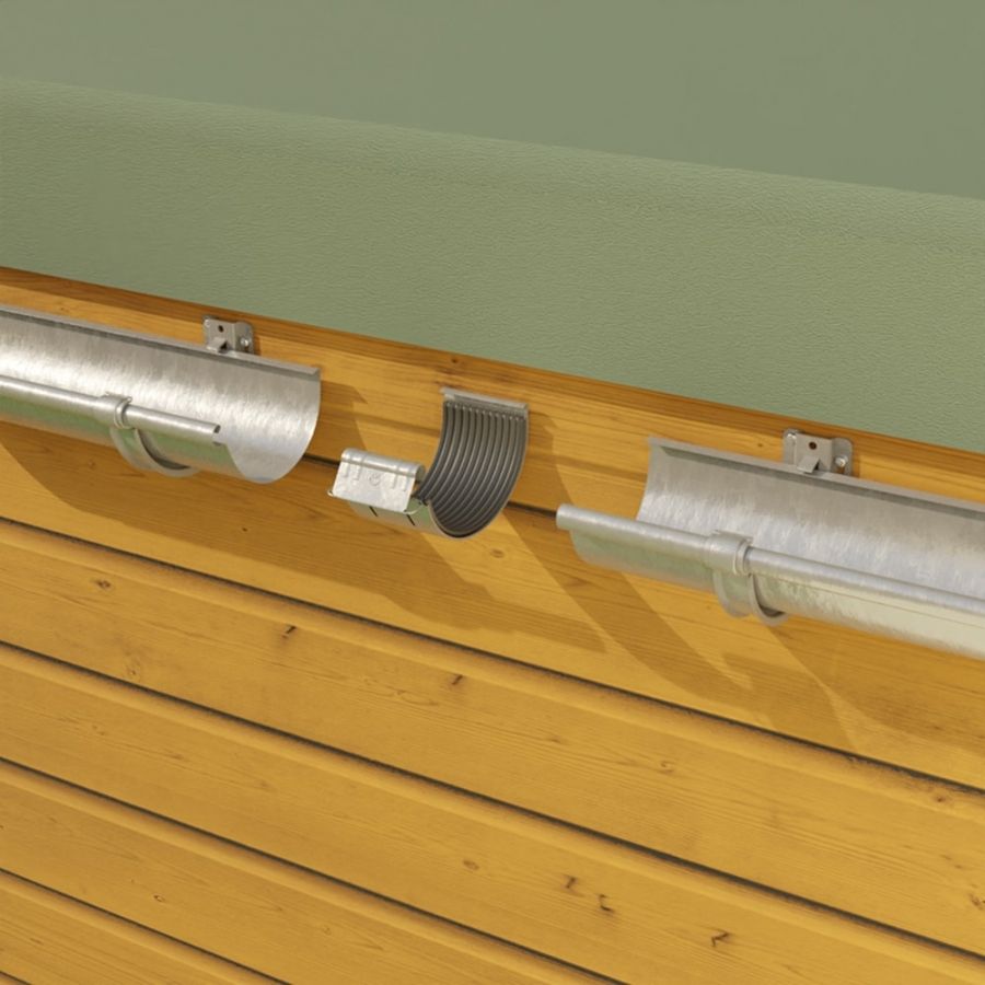 Galeco Steel Gutter Standard Shed Pack Pent Style Roof - 12x6-20x12 Galvanised