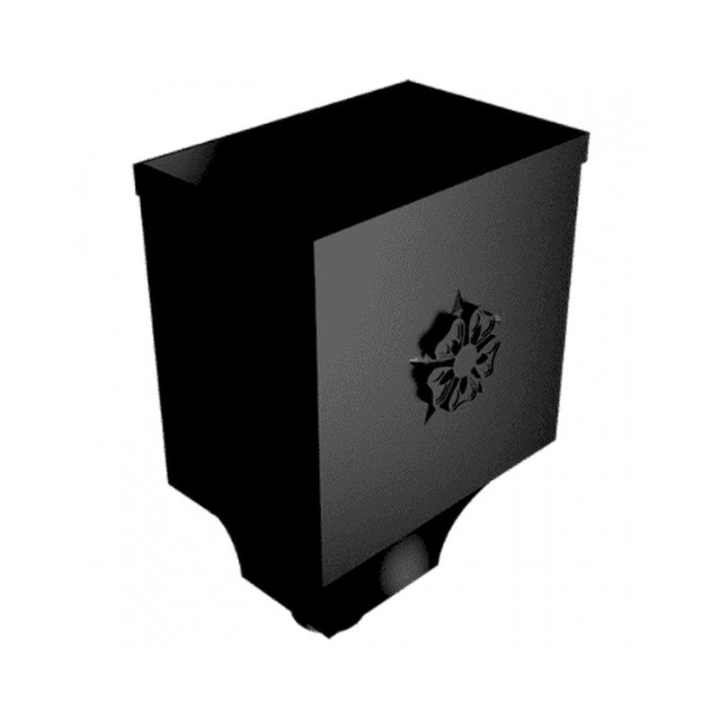 Aluminium Round Swaged Mercury Hopper - 76mm PPC Finish Black (9005 Matt)