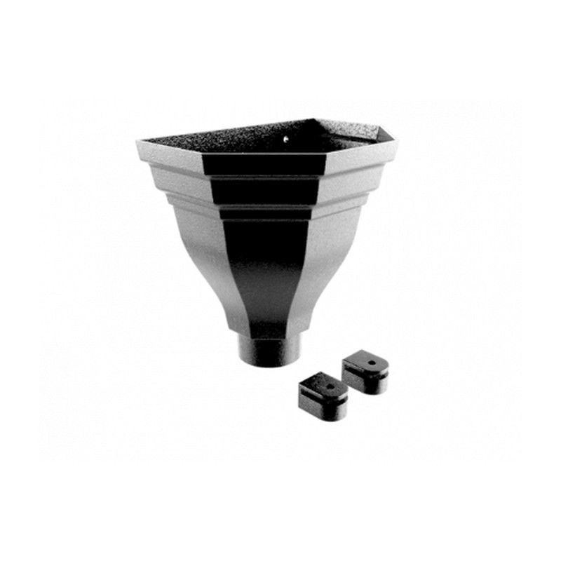 Cast Aluminium Round Merus Small Hopper - 76mm PPC Finish Black (9005 Leatherette)