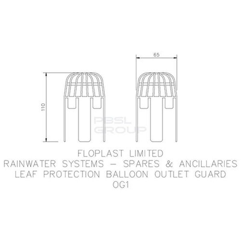 FloPlast Gutter Balloon Outlet Leaf Guard - Pack of 20