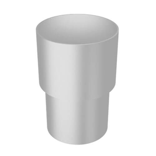 Aluminium Round Swaged Downpipe Loose Socket - 76mm PPC Finish