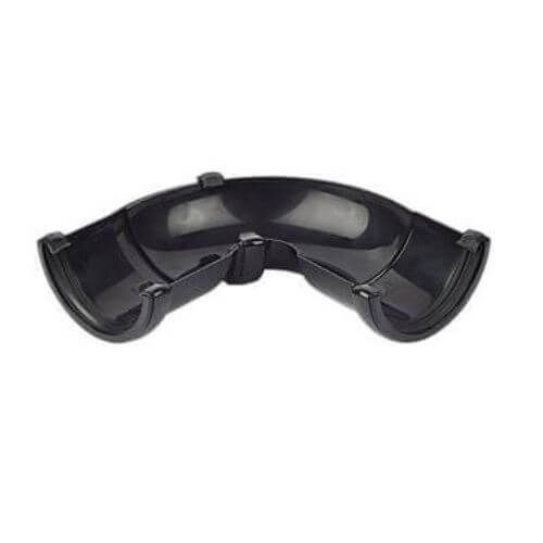 FloPlast Half Round Gutter Adjustable Angle - 50 to 156 Degree x 112mm Black