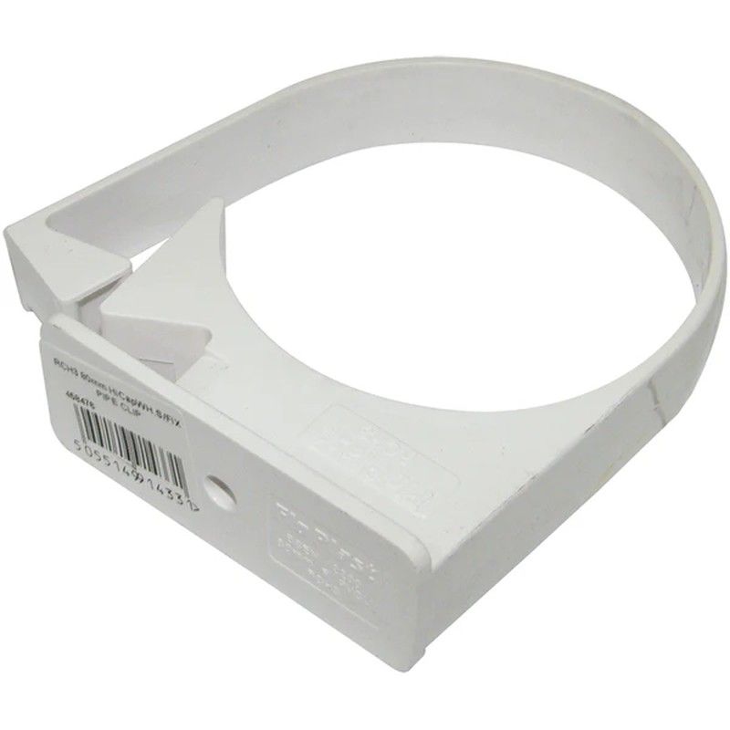 FloPlast Deepflow/ Hi-Cap Downpipe Clip - 80mm White