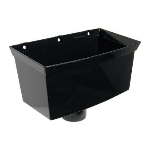 FloPlast Deepflow/ Hi-Cap Downpipe Hopper - 80mm Black
