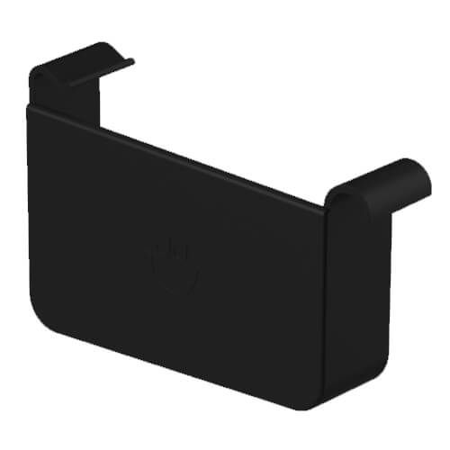 Galeco Square Steel Gutter Left Hand Stopend - 125mm Black