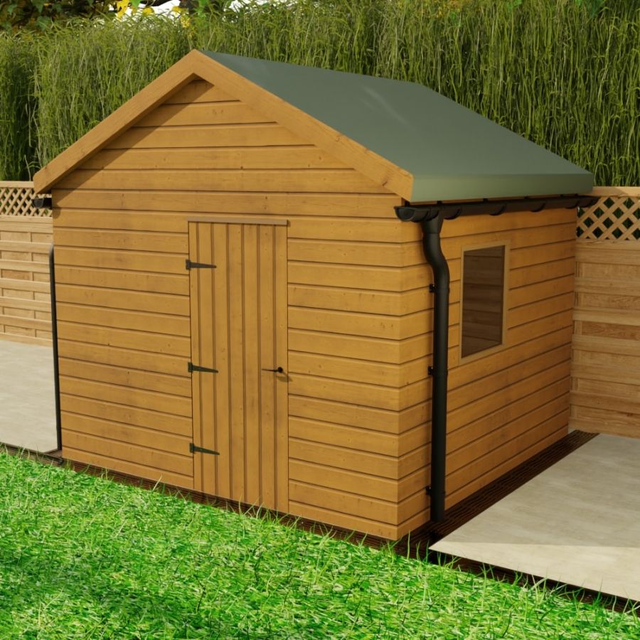 Galeco Steel Gutter Small Shed Pack Apex Style Roof - 6x4 to 10x8 Black