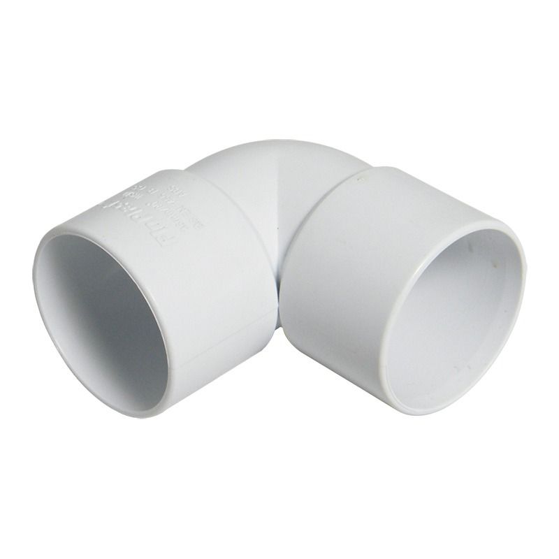 FloPlast Solvent Weld Waste Bend Knuckle - 90 Degree x 40mm White - Pack of 2
