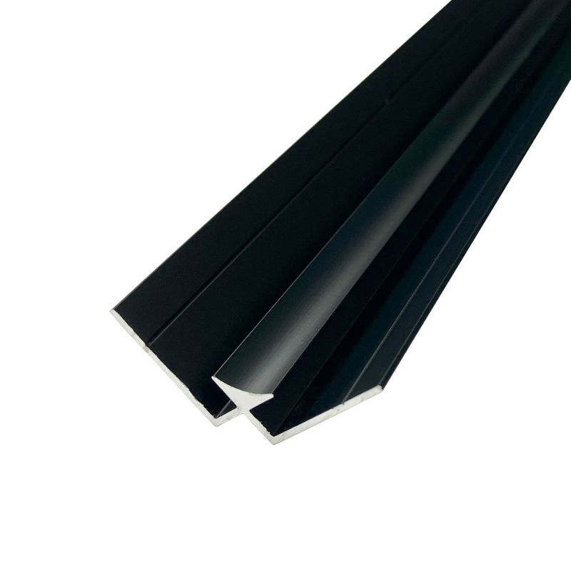 Wetwall Bathroom Alloy Panel 4mm Internal Corner - 2440mm Matt Black