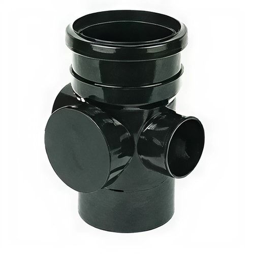 FloPlast Industrial/ Xtraflo Downpipe Single Socket Access Pipe - 110mm Black